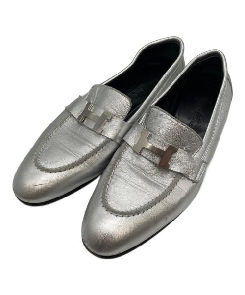 HERMES（エルメス）HERMES (エルメス) コンスタンスローファー シルバー サイズ:38の古着・服飾アイテム
