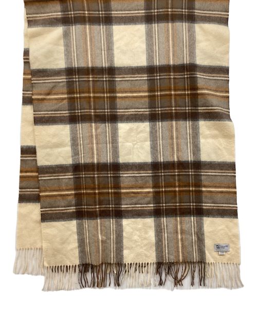 JOHNSTONS OF ELGIN（ジョンストンズオブエルガン）JOHNSTONS OF ELGIN (ジョンストンズオブエルガン) 大判ストール ベージュ×ブラウンの古着・服飾アイテム