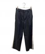 MAISON SPECIALメゾンスペシャル）の古着「Side Line Twill Wide Pants」｜ブラック