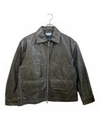 MAISON SPECIALメゾンスペシャル）の古着「Buffalo Leather Single Riders Jacket」｜ブラック