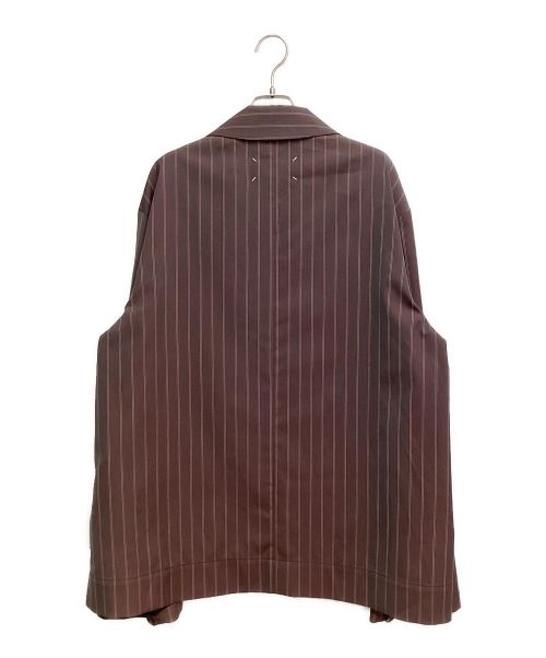 Maison Margiela（メゾンマルジェラ）Maison Margiela (メゾンマルジェラ) ルーズフィットストライプジャケット バーガンディー サイズ:48の古着・服飾アイテム