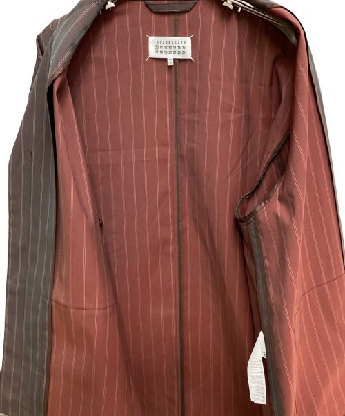 Maison Margiela（メゾンマルジェラ）Maison Margiela (メゾンマルジェラ) ルーズフィットストライプジャケット バーガンディー サイズ:48の古着・服飾アイテム