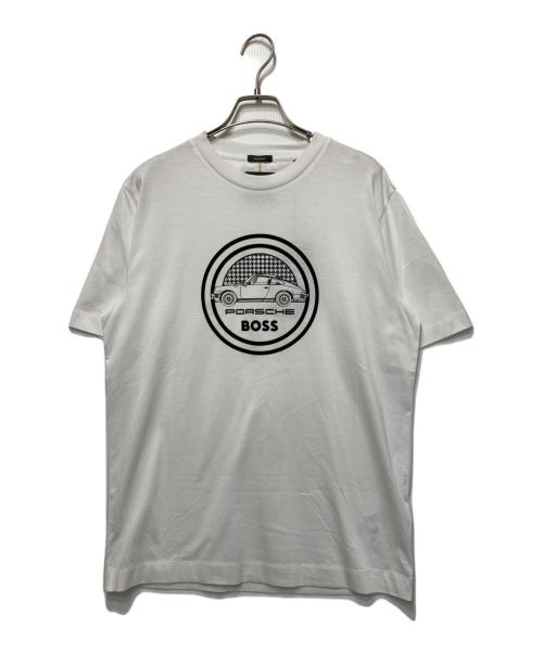 PORSCHE（ポルシェ）PORSCHE (ポルシェ) HUGO BOSS (ヒューゴ ボス) プリントTシャツ ホワイト サイズ:Sの古着・服飾アイテム