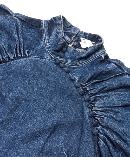 ROTATE（ロテート）ROTATE (ロテート) Kim Ruched Chambray Mini Dress インディゴ サイズ:38の古着・服飾アイテム