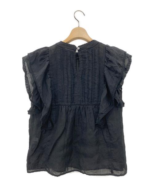 SLOBE IENA（スローブ イエナ）SLOBE IENA (スローブ イエナ) ラミーフリルピンタックブラウス ブラック サイズ:-の古着・服飾アイテム