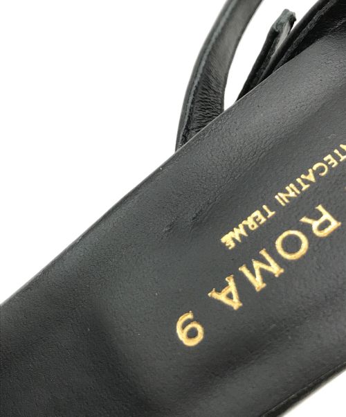 CORSO ROMA 9（コルソローマノーヴェ）CORSO ROMA 9 (コルソローマノーヴェ) ストラップヒールサンダル ブラック サイズ:37の古着・服飾アイテム