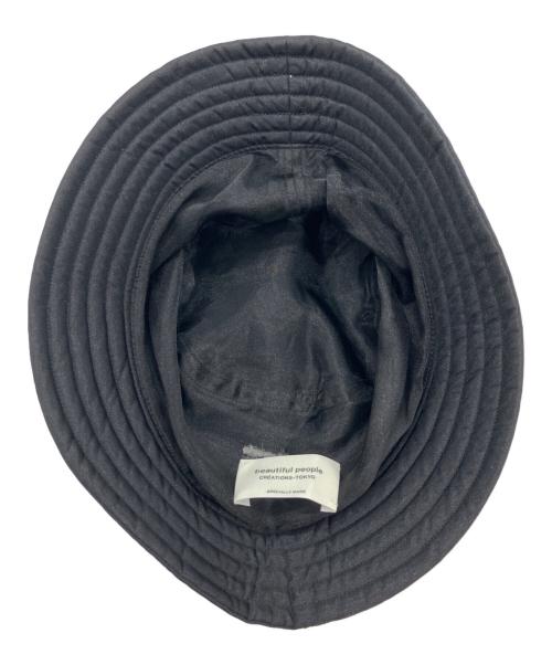 beautiful people（ビューティフルピープル）beautiful people (ビューティフルピープル) リバーシブルオーガンジーバケットハット ブラックの古着・服飾アイテム