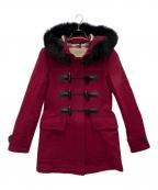 BURBERRY BRITバーバリーブリット）の古着「ファー付ダッフルコート」｜ボルドー