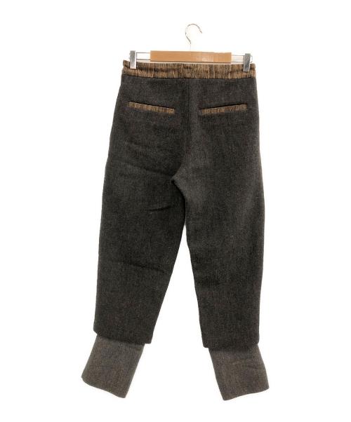 ohta（オオタ）ohta (オオタ) 木目レイヤードスラックス ブラウン サイズ:MSの古着・服飾アイテム