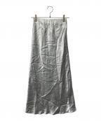 Nobleノーブル）の古着「ナローAラインサテンスカート」｜グレー