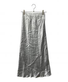 Noble（ノーブル）の古着「ナローAラインサテンスカート」｜グレー