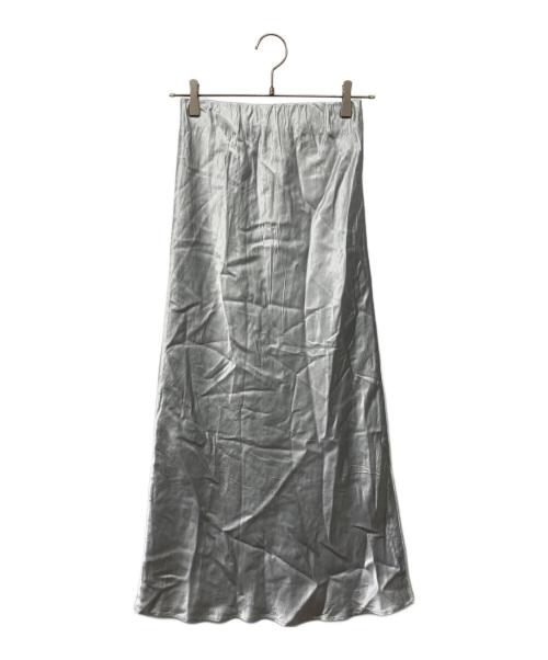 Noble（ノーブル）Noble (ノーブル) ナローAラインサテンスカート グレー サイズ:不明の古着・服飾アイテム