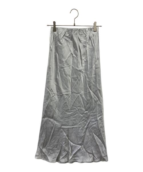 Noble（ノーブル）Noble (ノーブル) ナローAラインサテンスカート グレー サイズ:不明の古着・服飾アイテム
