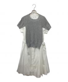 sacai（サカイ）の古着「Pre Cooton Knit Dress」｜ホワイト×グレー