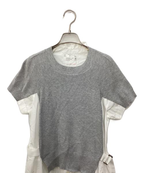 sacai（サカイ）sacai (サカイ) Pre Cooton Knit Dress ホワイト×グレー サイズ:２の古着・服飾アイテム