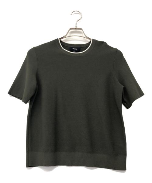 theory（セオリー）theory (セオリー) ニットTシャツ カーキ サイズ:Sの古着・服飾アイテム