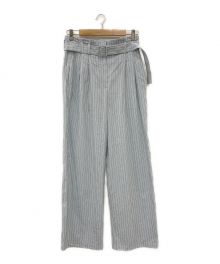 theory luxe（セオリーリュクス）の古着「Stripe Crisp Linen Helga」｜スカイブルー
