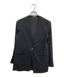 theory（セオリー）の古着「Powder Crepe CL Collarless JK」｜ブラック