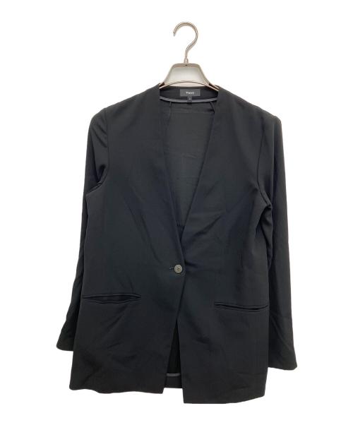 theory（セオリー）theory (セオリー) Powder Crepe CL Collarless JK ブラック サイズ:Mの古着・服飾アイテム