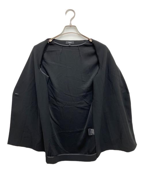 theory（セオリー）theory (セオリー) Powder Crepe CL Collarless JK ブラック サイズ:Mの古着・服飾アイテム