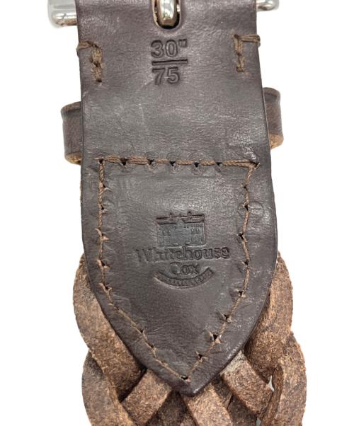 Whitehouse Cox（ホワイトハウスコックス）Whitehouse Cox (ホワイトハウスコックス) レザーメッシュベルト ブラウンの古着・服飾アイテム