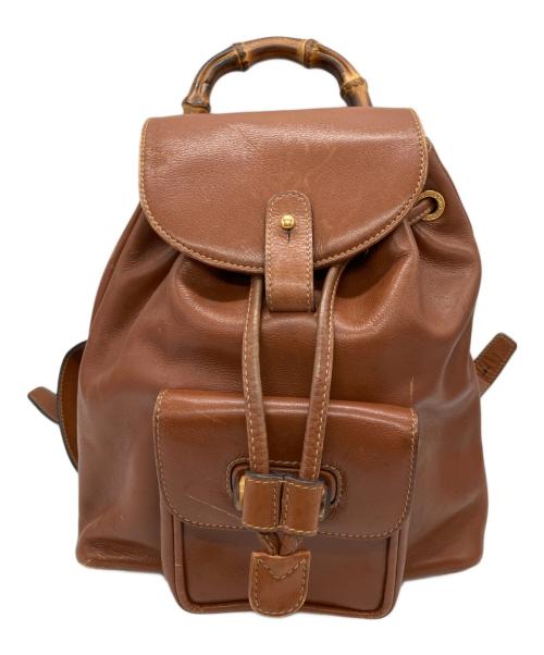 GUCCI（グッチ）GUCCI (グッチ) バンブーレザーリュック ブラウンの古着・服飾アイテム