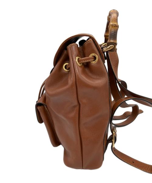 GUCCI（グッチ）GUCCI (グッチ) バンブーレザーリュック ブラウンの古着・服飾アイテム