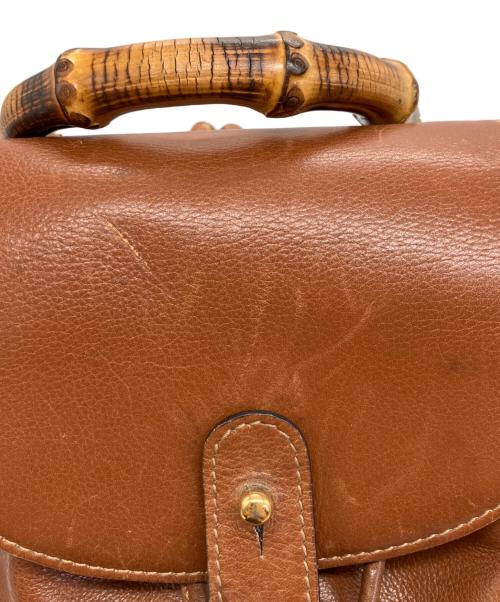 GUCCI（グッチ）GUCCI (グッチ) バンブーレザーリュック ブラウンの古着・服飾アイテム