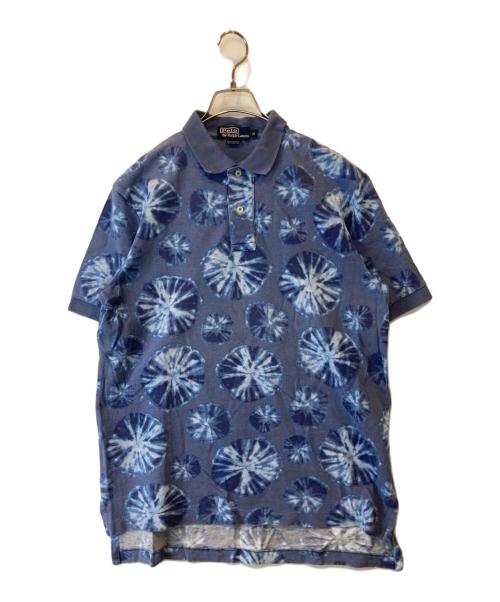 POLO RALPH LAUREN（ポロ・ラルフローレン）POLO RALPH LAUREN (ポロ・ラルフローレン) 総柄ポロシャツ ブルー サイズ:Mの古着・服飾アイテム