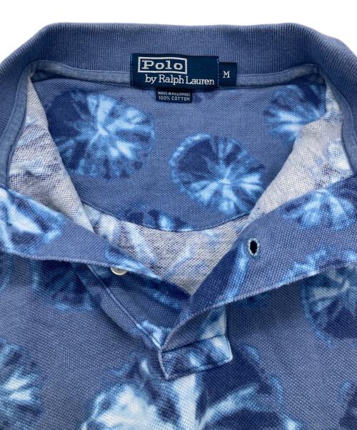 POLO RALPH LAUREN（ポロ・ラルフローレン）POLO RALPH LAUREN (ポロ・ラルフローレン) 総柄ポロシャツ ブルー サイズ:Mの古着・服飾アイテム