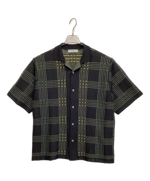 WRAPINKNOT（ラッピンノット）WRAPINKNOT (ラッピンノット) KNIT S/S SHIRT ブラック サイズ:2の古着・服飾アイテム
