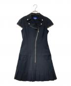 BURBERRY BLUE LABELバーバリーロンドンブルーレーベル）の古着「フレンチスリーブダブルワンピース」｜ブラック