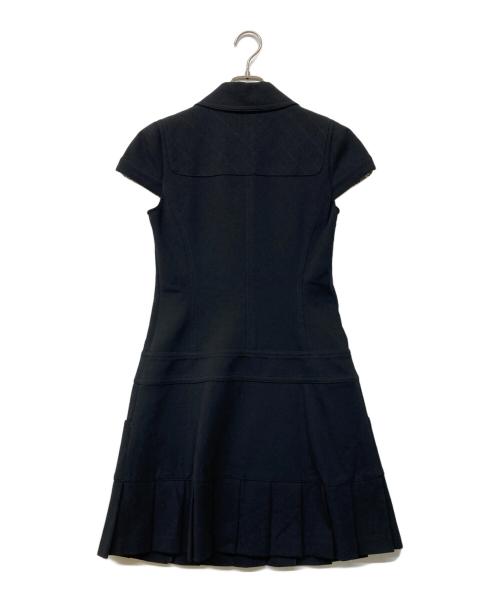 BURBERRY BLUE LABEL（バーバリーロンドンブルーレーベル）BURBERRY BLUE LABEL (バーバリーロンドンブルーレーベル) フレンチスリーブダブルワンピース ブラック サイズ:38の古着・服飾アイテム