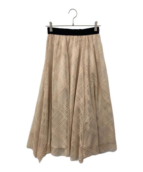 CELFORD（セルフォード）CELFORD (セルフォード) フロッキーチェックスカート ベージュ サイズ:38の古着・服飾アイテム