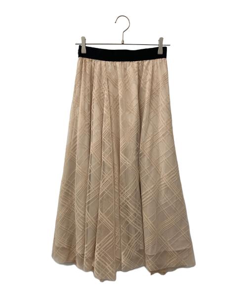 CELFORD（セルフォード）CELFORD (セルフォード) フロッキーチェックスカート ベージュ サイズ:38の古着・服飾アイテム