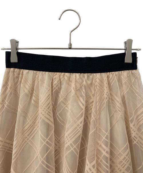 CELFORD（セルフォード）CELFORD (セルフォード) フロッキーチェックスカート ベージュ サイズ:38の古着・服飾アイテム