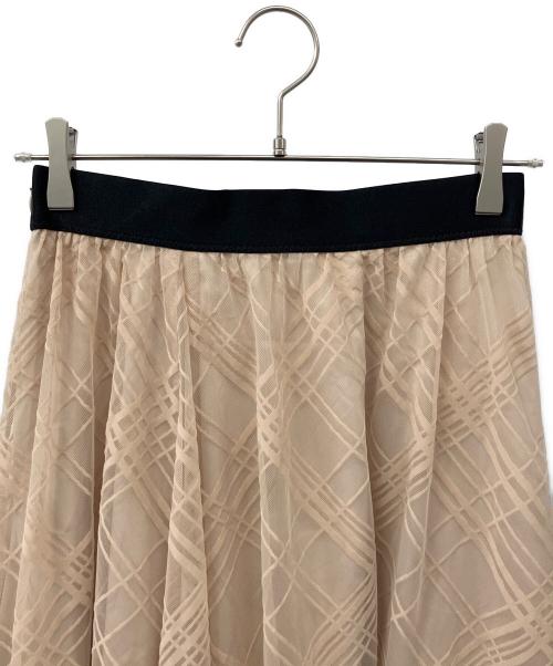 CELFORD（セルフォード）CELFORD (セルフォード) フロッキーチェックスカート ベージュ サイズ:38の古着・服飾アイテム