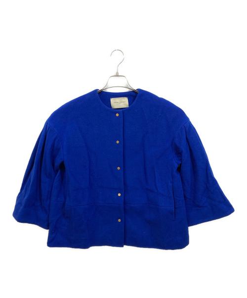 UNITED ARROWS TOKYO（ユナイテッドアローズトウキョウ）UNITED ARROWS TOKYO (ユナイテッドアローズトウキョウ) W メタルノーカラーショートコート ブルー サイズ:36の古着・服飾アイテム