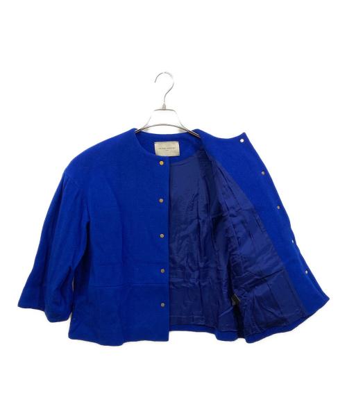 UNITED ARROWS TOKYO（ユナイテッドアローズトウキョウ）UNITED ARROWS TOKYO (ユナイテッドアローズトウキョウ) W メタルノーカラーショートコート ブルー サイズ:36の古着・服飾アイテム