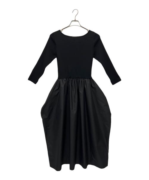 ESTNATION（エストネーション）ESTNATION (エストネーション) ニットドッキングワンピース ブラック サイズ:Freeの古着・服飾アイテム