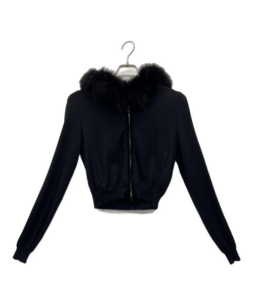 FOXEY（フォクシー）FOXEY (フォクシー) FOXファー付ニットパーカー ブラック サイズ:38の古着・服飾アイテム