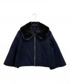 FOXEYフォクシー）の古着「ミンクカラー付カシミヤジャケット」｜ネイビー