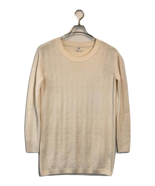 HERMES（エルメス）HERMES (エルメス) H柄ロングニット アイボリー サイズ:34の古着・服飾アイテム