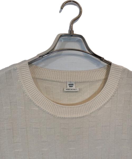 HERMES（エルメス）HERMES (エルメス) H柄ロングニット アイボリー サイズ:34の古着・服飾アイテム