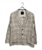 T-JACKET By TONELLOティージャケット バイ トネッロ）の古着「ウィンドペンシルク麻 2ボタンイージージャケット」｜ベージュ