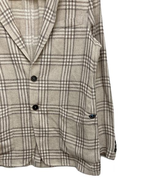 T-JACKET By TONELLO（ティージャケット バイ トネッロ）T-JACKET By TONELLO (ティージャケット バイ トネッロ) ウィンドペンシルク麻 2ボタンイージージャケット ベージュ サイズ:Mの古着・服飾アイテム