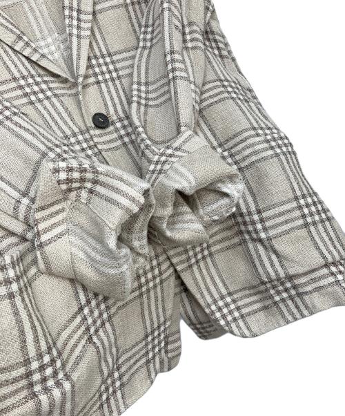 T-JACKET By TONELLO（ティージャケット バイ トネッロ）T-JACKET By TONELLO (ティージャケット バイ トネッロ) ウィンドペンシルク麻 2ボタンイージージャケット ベージュ サイズ:Mの古着・服飾アイテム