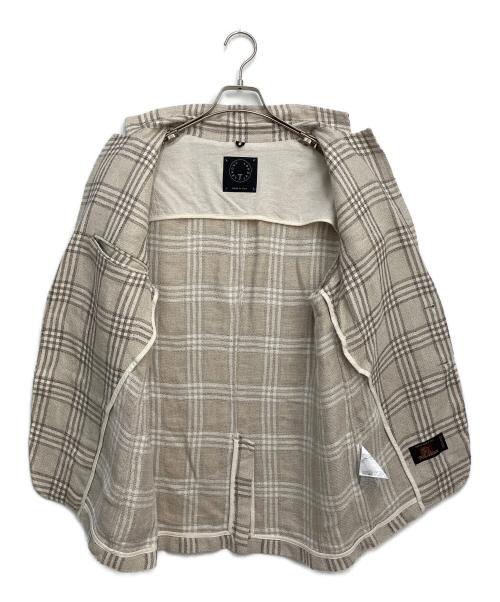 T-JACKET By TONELLO（ティージャケット バイ トネッロ）T-JACKET By TONELLO (ティージャケット バイ トネッロ) ウィンドペンシルク麻 2ボタンイージージャケット ベージュ サイズ:Mの古着・服飾アイテム