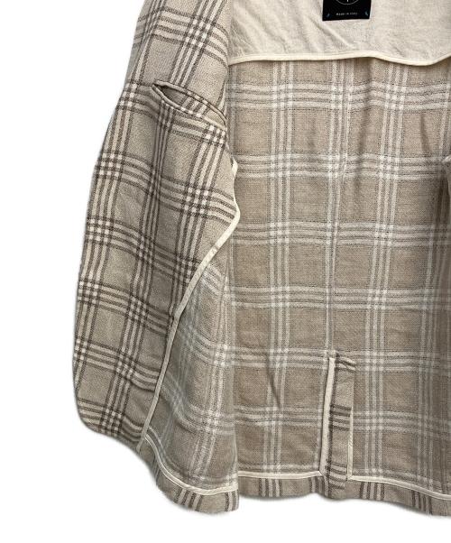 T-JACKET By TONELLO（ティージャケット バイ トネッロ）T-JACKET By TONELLO (ティージャケット バイ トネッロ) ウィンドペンシルク麻 2ボタンイージージャケット ベージュ サイズ:Mの古着・服飾アイテム
