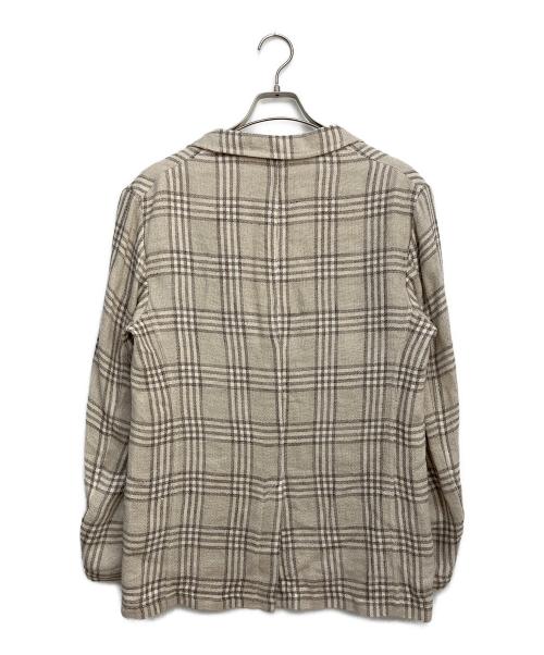 T-JACKET By TONELLO（ティージャケット バイ トネッロ）T-JACKET By TONELLO (ティージャケット バイ トネッロ) ウィンドペンシルク麻 2ボタンイージージャケット ベージュ サイズ:Mの古着・服飾アイテム